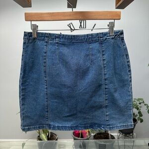 Medium Wash Jean Skirt with Zipper
